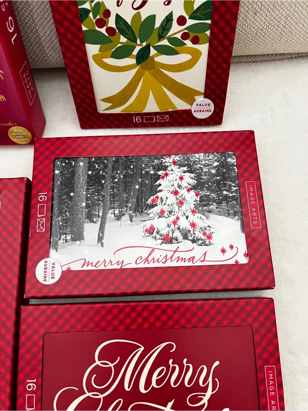 Lot of Five Christmas Holiday Cards 16 count in each box